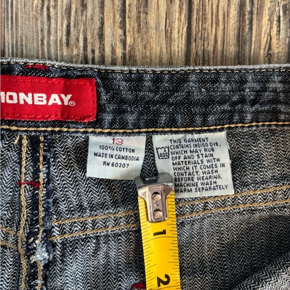 Unionbay Maxi Jean Skirt Juniors Sz 13 Side Slits Blue Dark Wash Denim Y2K Vtg - Picture 11 of 14